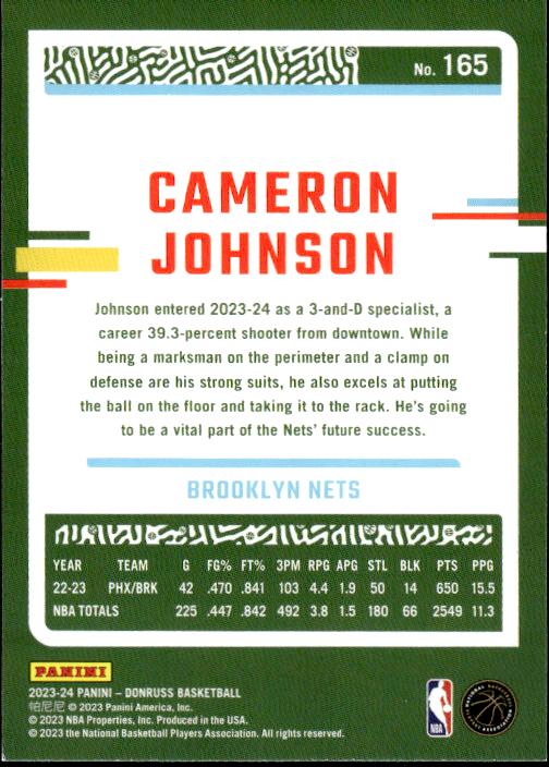 2023-24 Donruss #165 Cameron Johnson