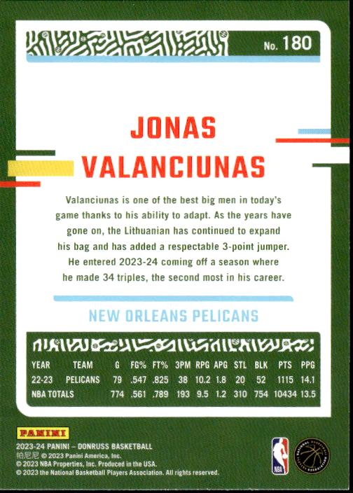 2023-24 Donruss #180 Jonas Valanciunas