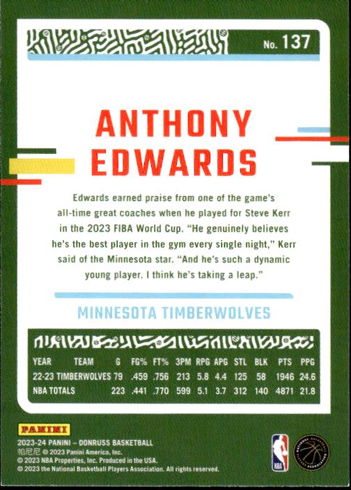 2023-24 Donruss #137 Anthony Edwards