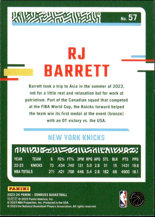 2023-24 Donruss #57 RJ Barrett