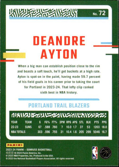 2023-24 Donruss #72 Deandre Ayton