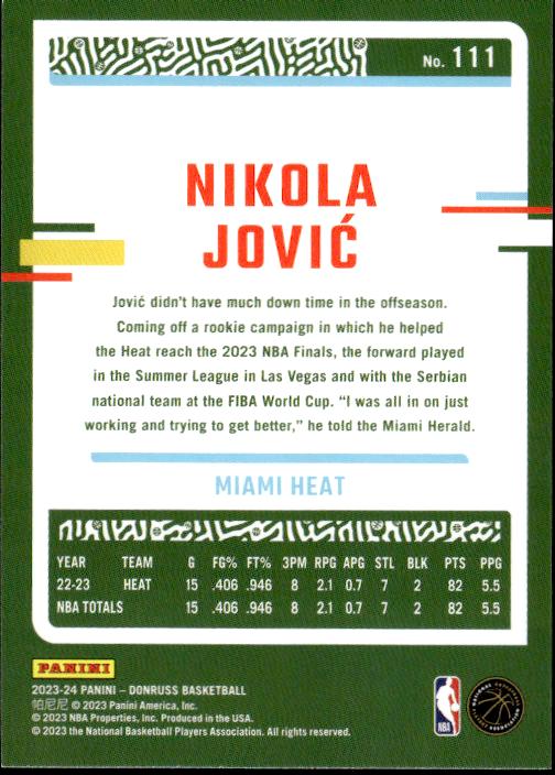 2023-24 Donruss #111 Nikola Jovic