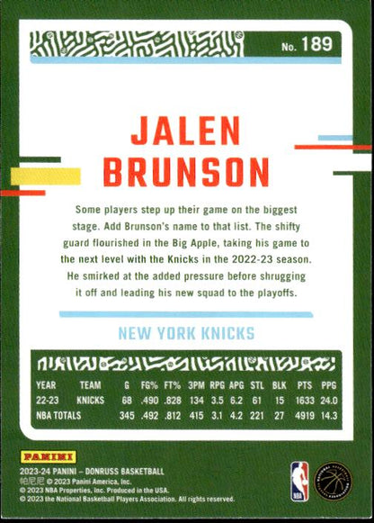 2023-24 Donruss #189 Jalen Brunson