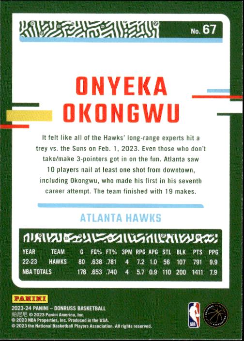 2023-24 Donruss #67 Onyeka Okongwu