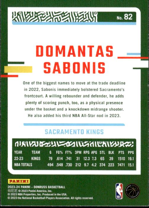 2023-24 Donruss #82 Domantas Sabonis