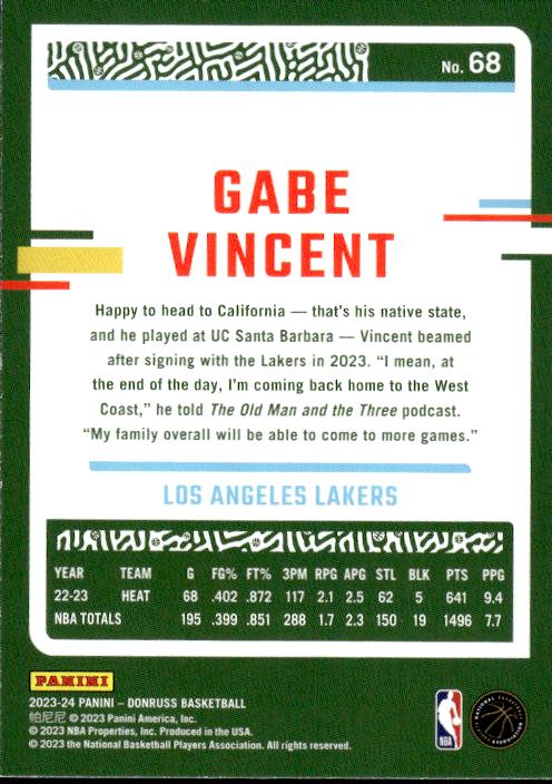 2023-24 Donruss #68 Gabe Vincent