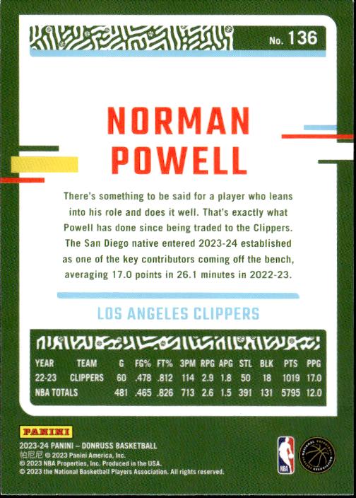 2023-24 Donruss #136 Norman Powell