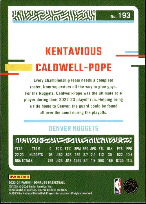 2023-24 Donruss #193 Kentavious Caldwell-Pope