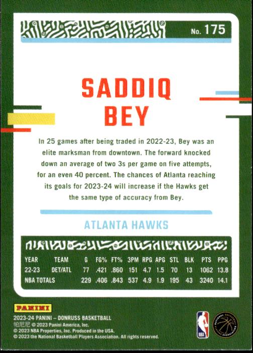 2023-24 Donruss #175 Saddiq Bey