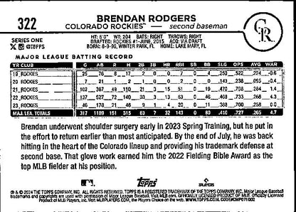 2024 Topps #322 Brendan Rodgers