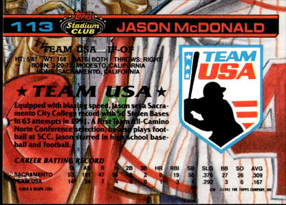 1992 Stadium Club Dome #113 Jason McDonald