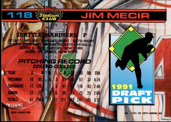 1992 Stadium Club Dome #118 Jim Mecir