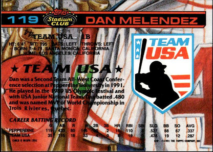 1992 Stadium Club Dome #119 Dan Melendez