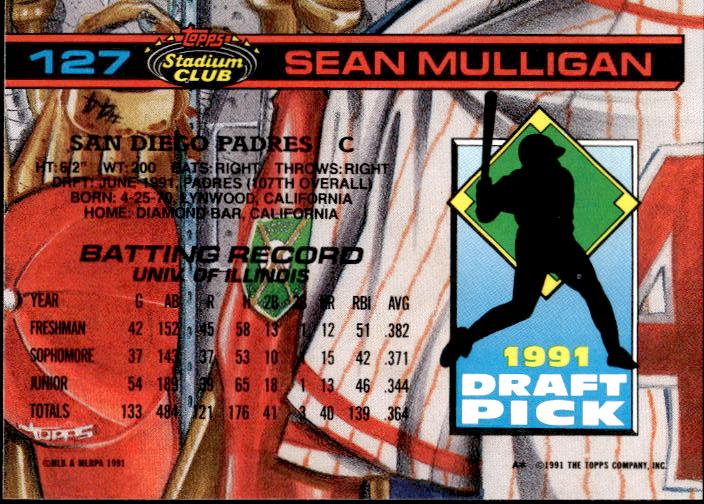 1992 Stadium Club Dome #127 Sean Mulligan