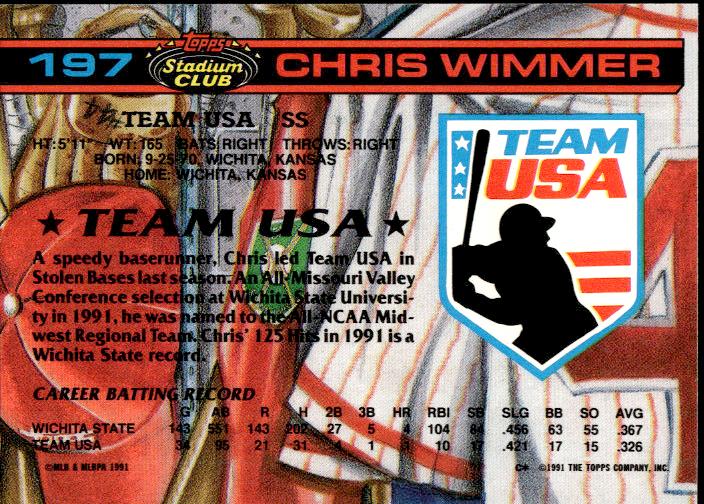 1992 Stadium Club Dome #197 Chris Wimmer