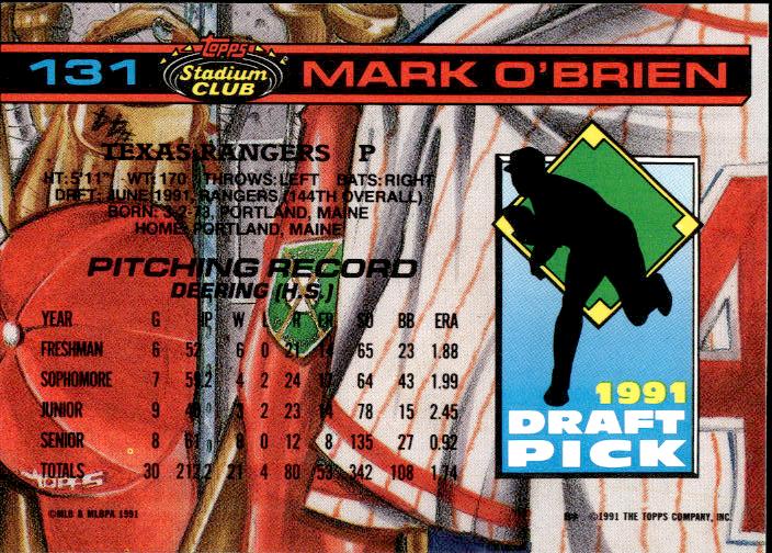 1992 Stadium Club Dome #131 Mark O'Brien