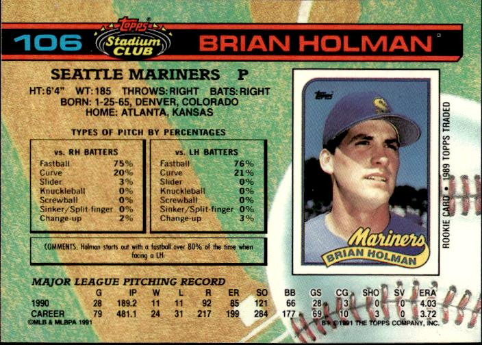 1991 Stadium Club #106 Brian Holman