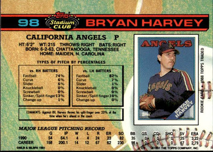 1991 Stadium Club #98a Bryan Harvey