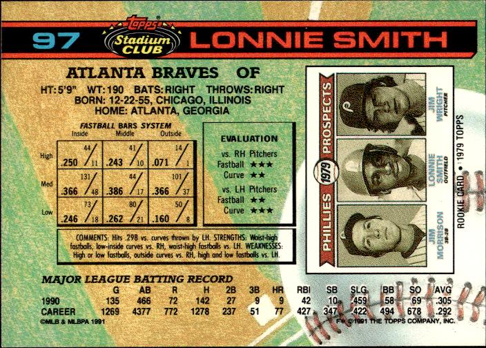 1991 Stadium Club #97 Lonnie Smith