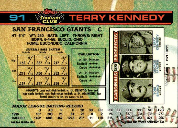 1991 Stadium Club #91a Terry Kennedy