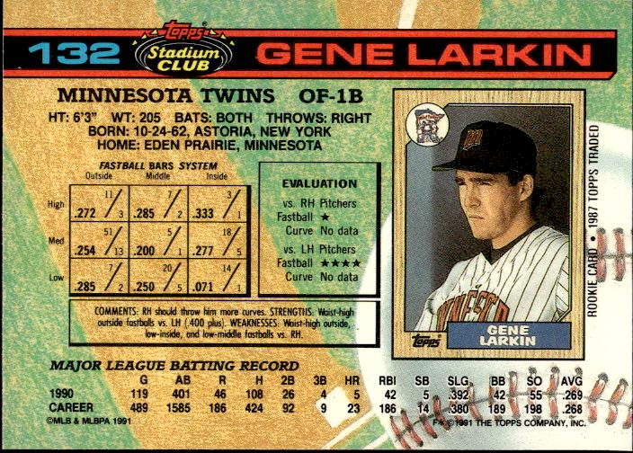 1991 Stadium Club #132 Gene Larkin