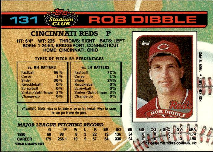 1991 Stadium Club #131a Rob Dibble