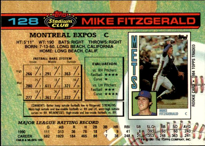 1991 Stadium Club #128 Mike Fitzgerald