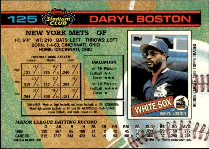 1991 Stadium Club #125a Daryl Boston