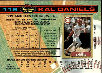 1991 Stadium Club #116 Kal Daniels