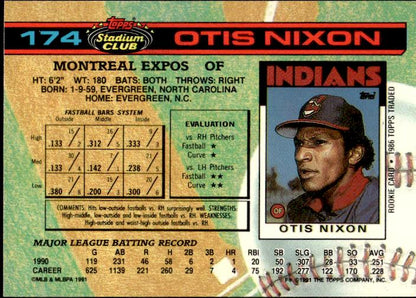 1991 Stadium Club #174a Otis Nixon