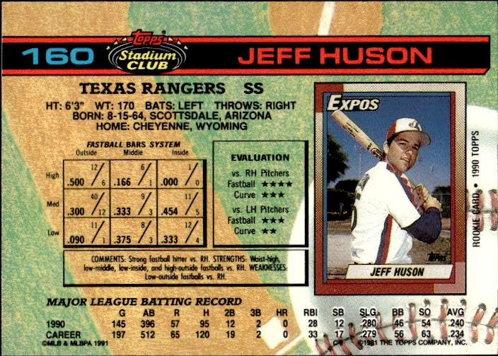 1991 Stadium Club #160a Jeff Huson