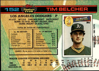 1991 Stadium Club #152 Tim Belcher