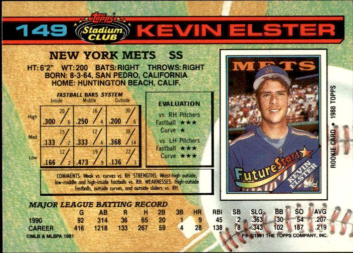 1991 Stadium Club #149b Kevin Elster