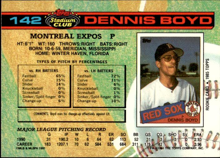 1991 Stadium Club #142 Dennis Boyd