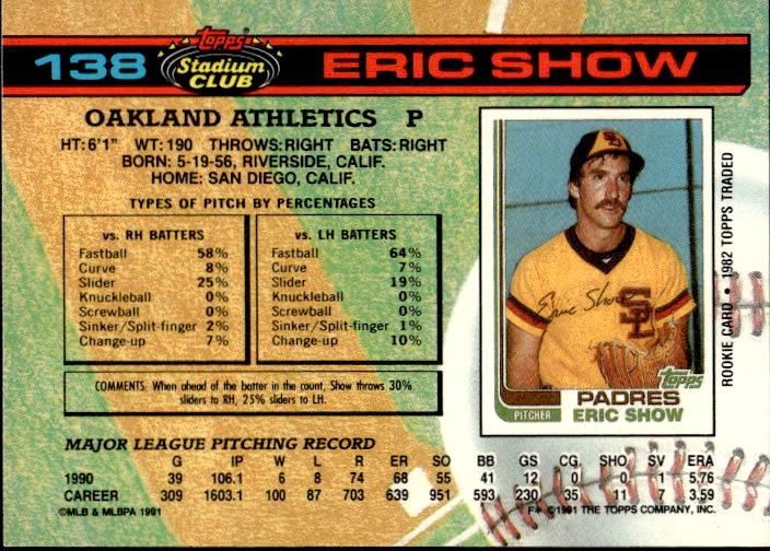 1991 Stadium Club #138b Eric Show