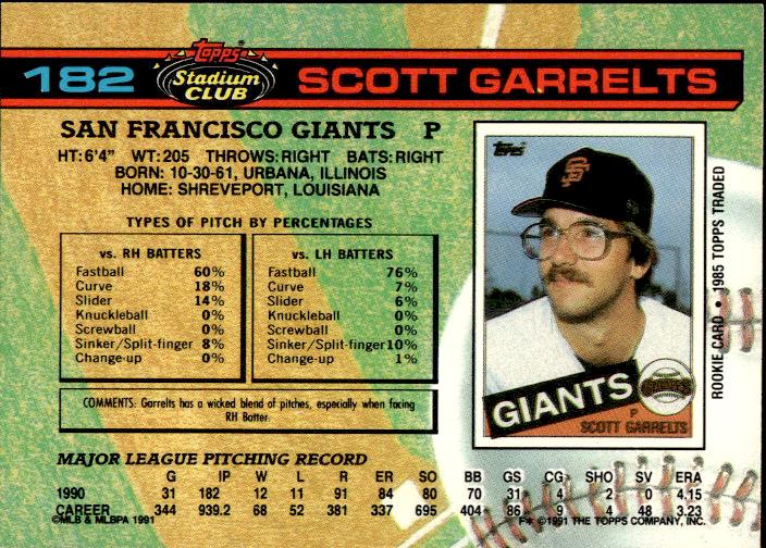 1991 Stadium Club #182 Scott Garrelts