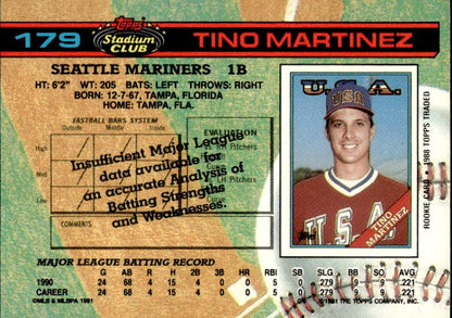 1991 Stadium Club #179b Tino Martinez