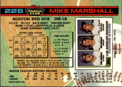 1991 Stadium Club #226b Mike Marshall