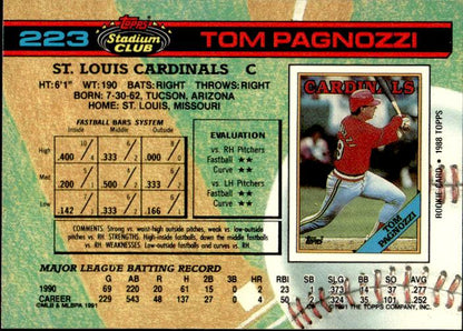 1991 Stadium Club #223a Tom Pagnozzi