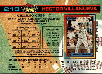 1991 Stadium Club #213 Hector Villanueva