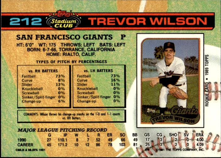 1991 Stadium Club #212 Trevor Wilson