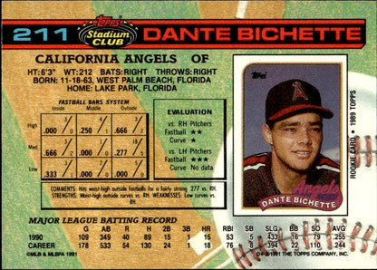 1991 Stadium Club #211a Dante Bichette