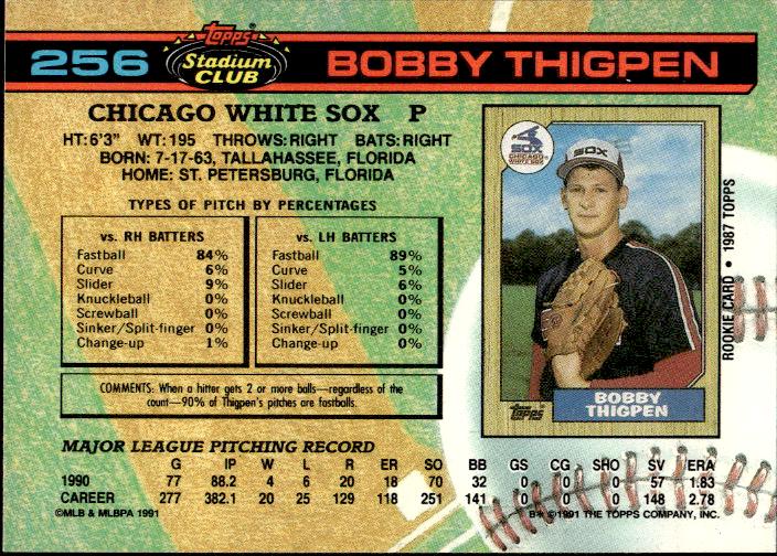 1991 Stadium Club #256 Bobby Thigpen