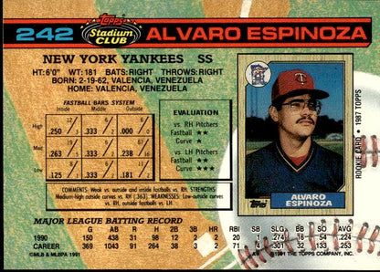 1991 Stadium Club #242b Alvaro Espinoza