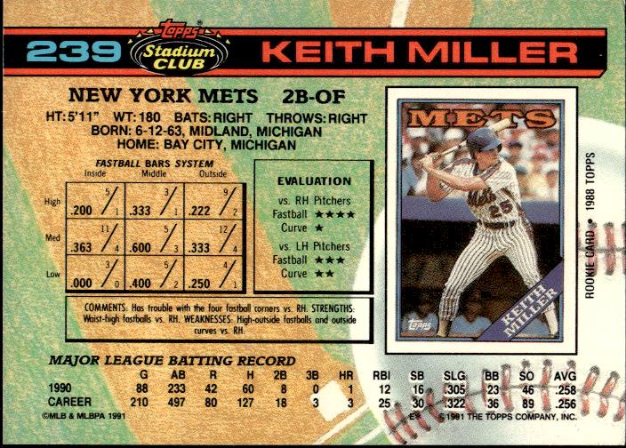 1991 Stadium Club #239a Keith Miller