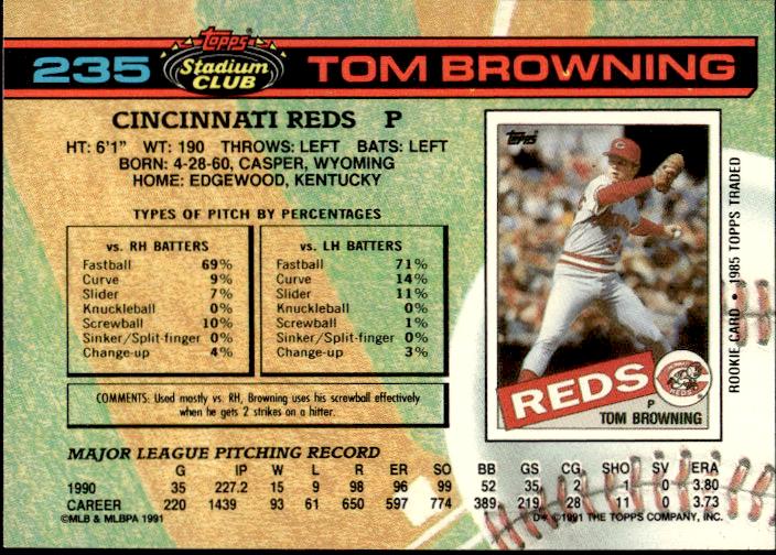 1991 Stadium Club #235b Tom Browning