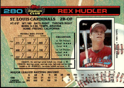 1991 Stadium Club #280b Rex Hudler