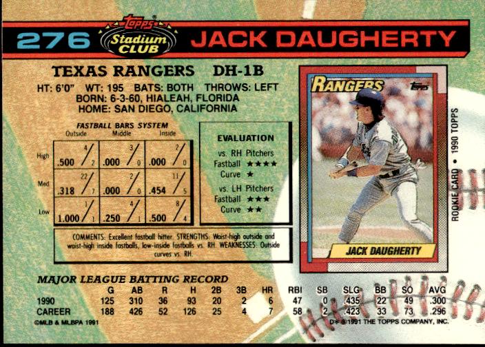 1991 Stadium Club #276a Jack Daugherty