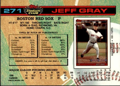 1991 Stadium Club #271a Jeff Gray