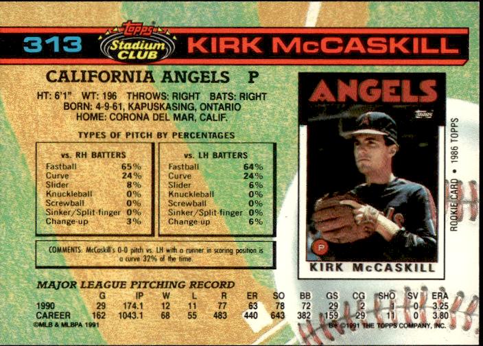 1991 Stadium Club #313 Kirk McCaskill